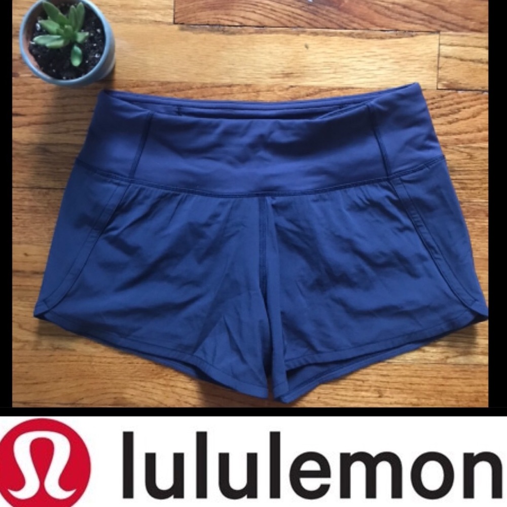 NWOT Lululemon Speed Shorts Navy Blue